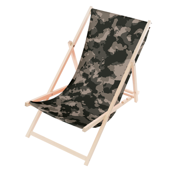 Leżak Drewniany ogrodowy plażowy premium MORO KAMUFLAGE