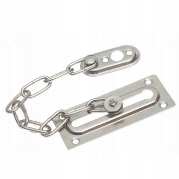 ZAPORNICA DO DRZWI ŁAŃCUCH BLOKADA RYGIEL SREBRNA BLOKADA ZAMKA