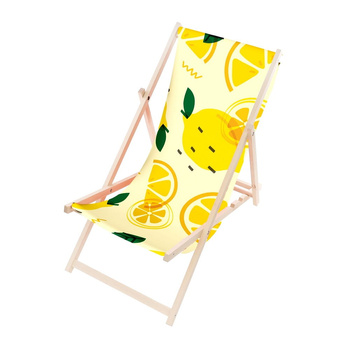 Leżak Drewniany ogrodowy plażowy premium LEMONIADA