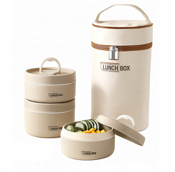 TERMOS OBIADOWY NA ŻYWNOŚĆ POJEMNIK TERMICZNY ZUPE 1,4L 3 SZT STALOWE TORBA