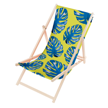 Leżak Drewniany ogrodowy plażowy premium DUŻE LIŚCIE HAWAJSKIE